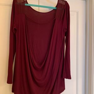 Buckle Red Long Sleeve Top